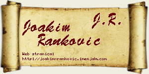 Joakim Ranković vizit kartica